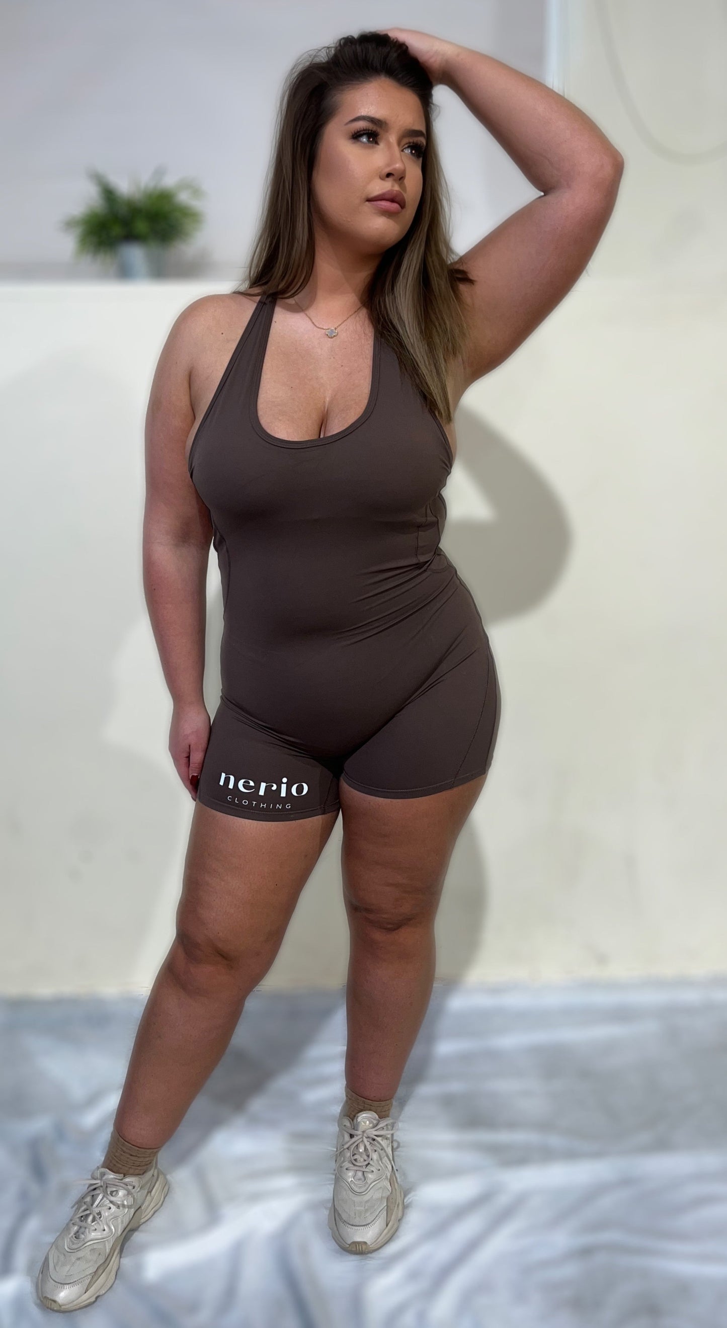 Nerio's Signature Gym Unitard - Chocolate Brown