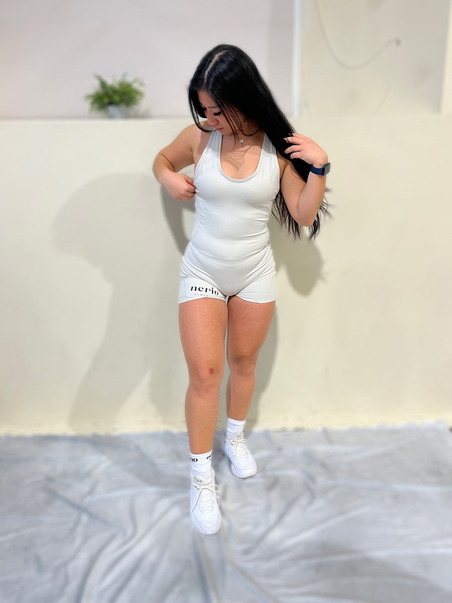 Nerio's Signature Gym Unitard - Ivory White