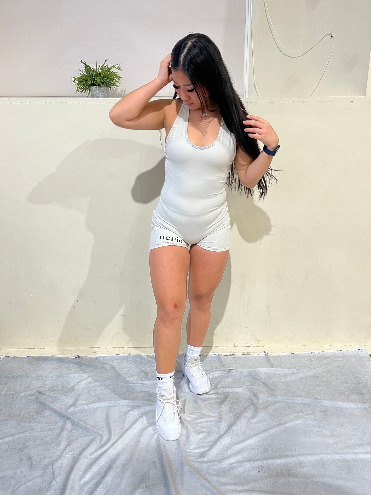 Nerio's Signature Gym Unitard - Ivory White